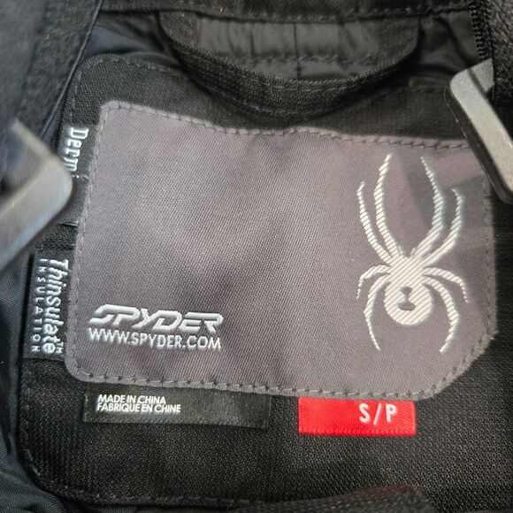 Spyder Ski Snow Pants Mens S Black Dermizax Thinsulate Insulated Zip off Straps - Picture 7 of 16